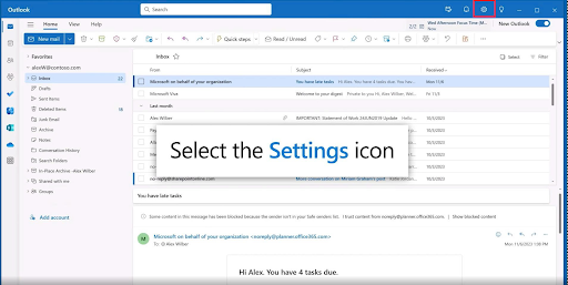 chọn biểu tượng cài đặt