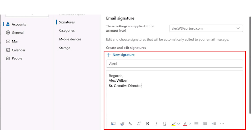 soạn thảo chữ ký trên outlook