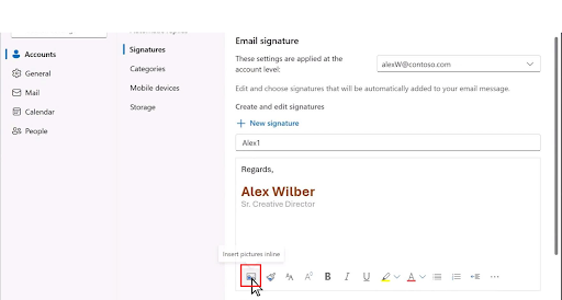 chèn link chữ ký trên outlook macbook