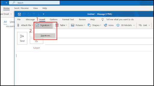 cài đặt chữ ký trong outlook