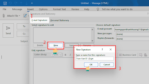 tạo chữ ký mới