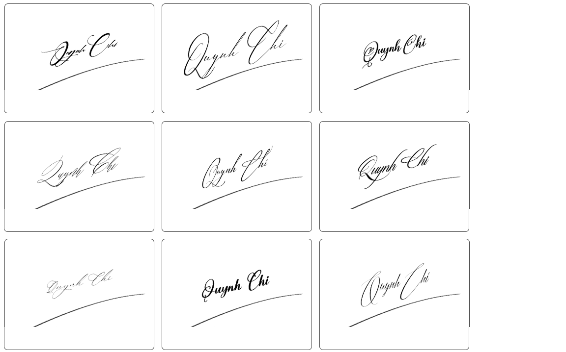 chữ ký Quỳnh Chi