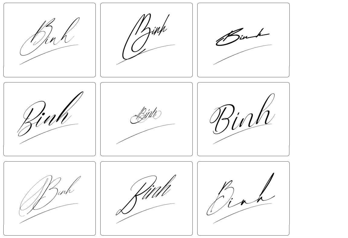 tham khảo chữ ký đẹp tên bình