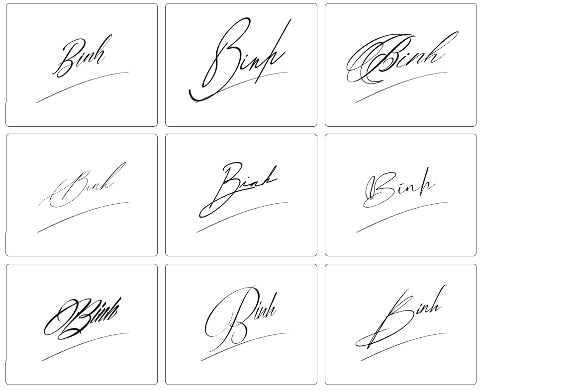 mẫu chữ ký tên bình