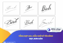 chữ ký tên bình