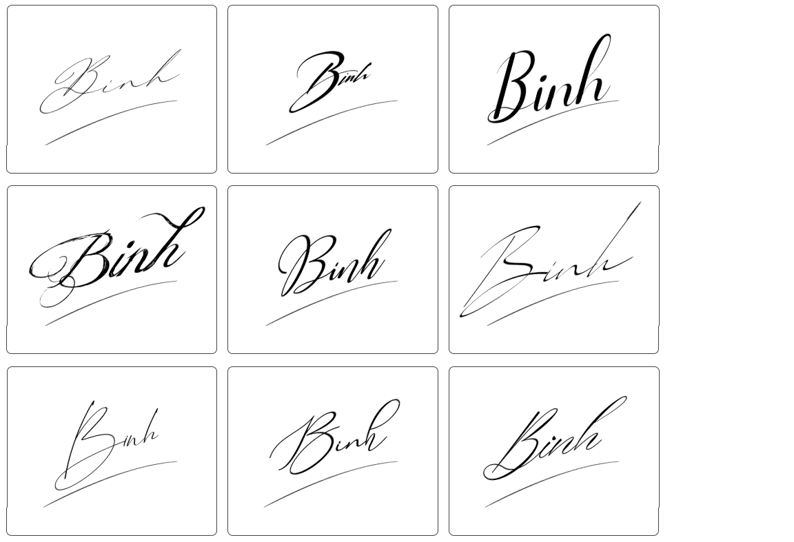 chữ ký tên bình đơn giản