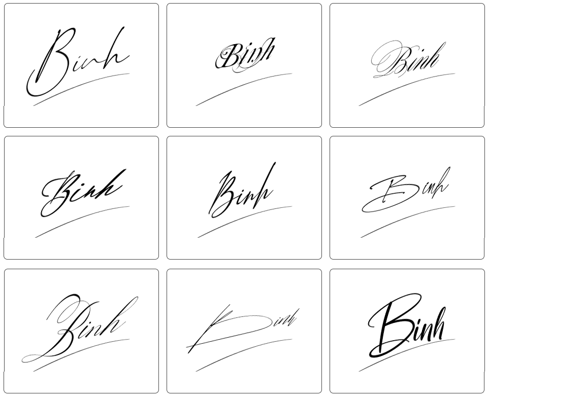 chữ ký bình đẹp