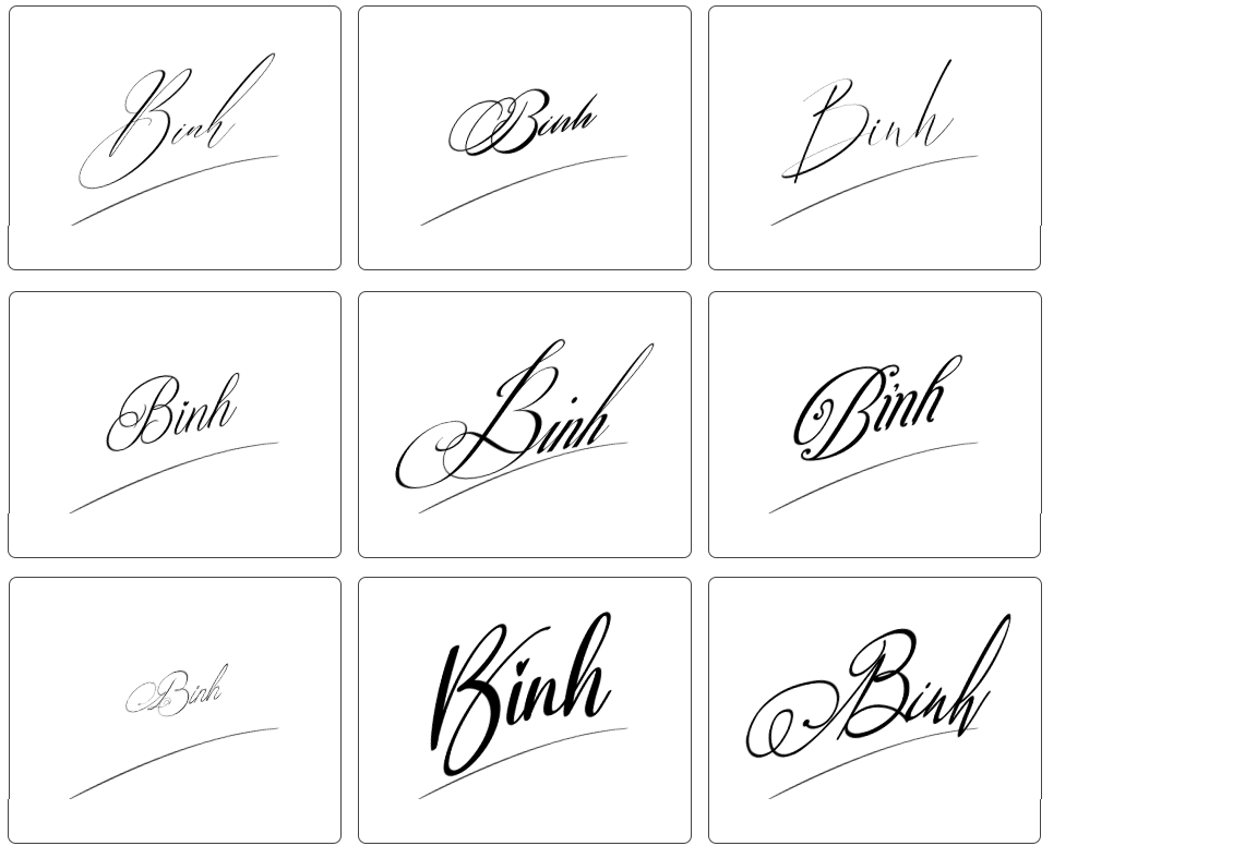mẫu chữ chữ ký tên bình