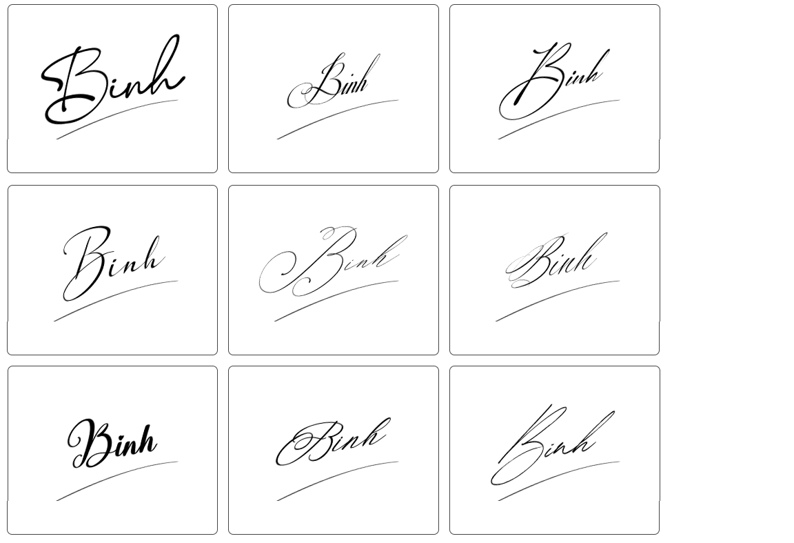 mẫu chữ ký bình