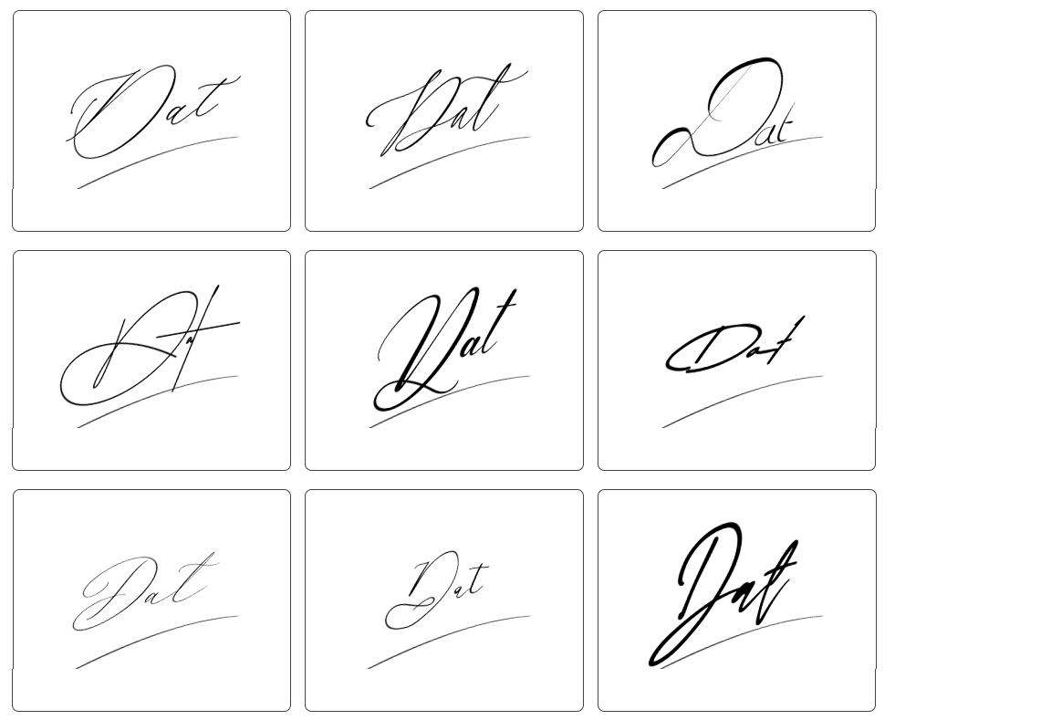 chữ ký tên đạt đơn giản