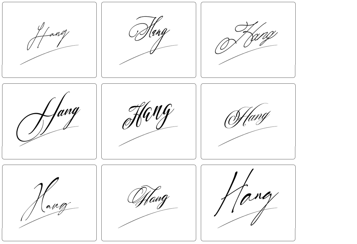 mẫu chữ ký hằng
