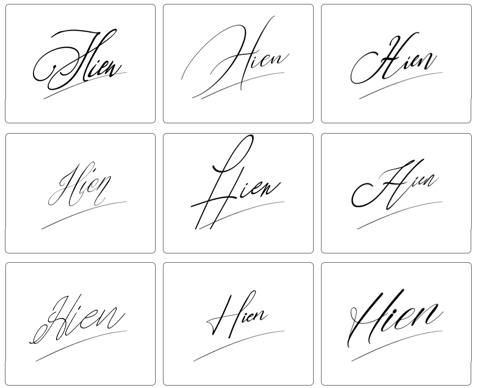 chữ ký tên hiền đơn giản