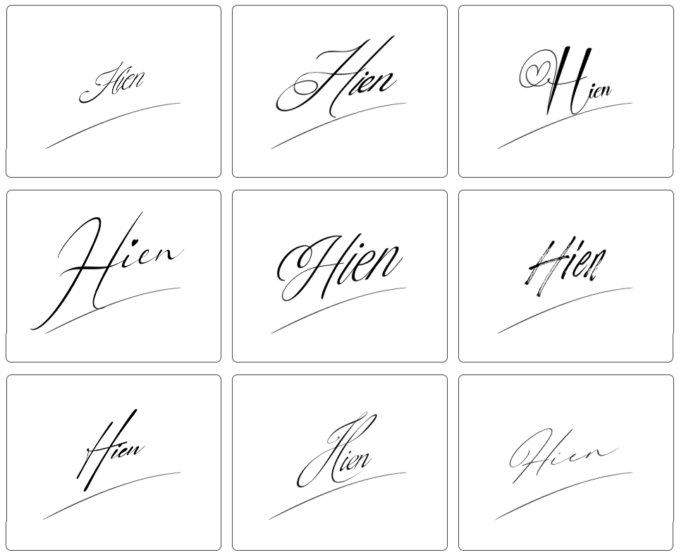 mẫu chữ ký hiền