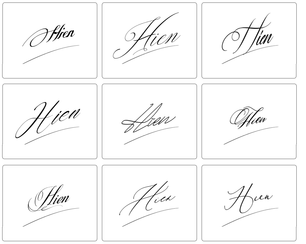 mẫu chữ ký tên hiền