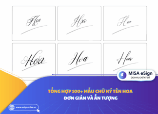 chữ ký tên Hoa