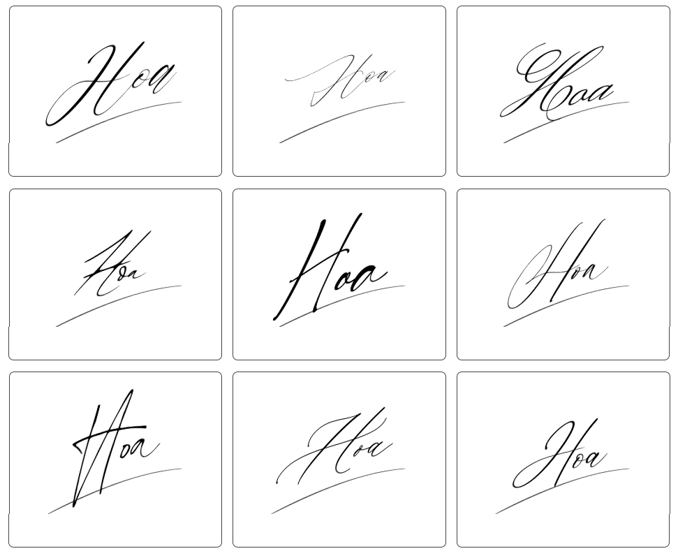 mẫu chữ ký tên hoa