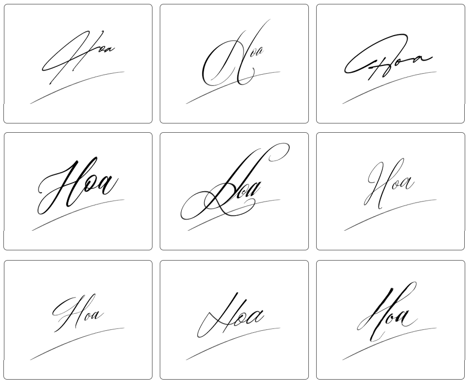 chữ ký tên hoa phong thủy