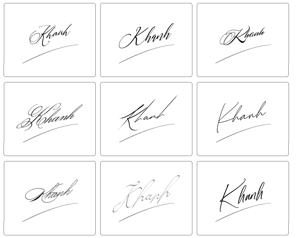 chữ ký khánh đơn giản