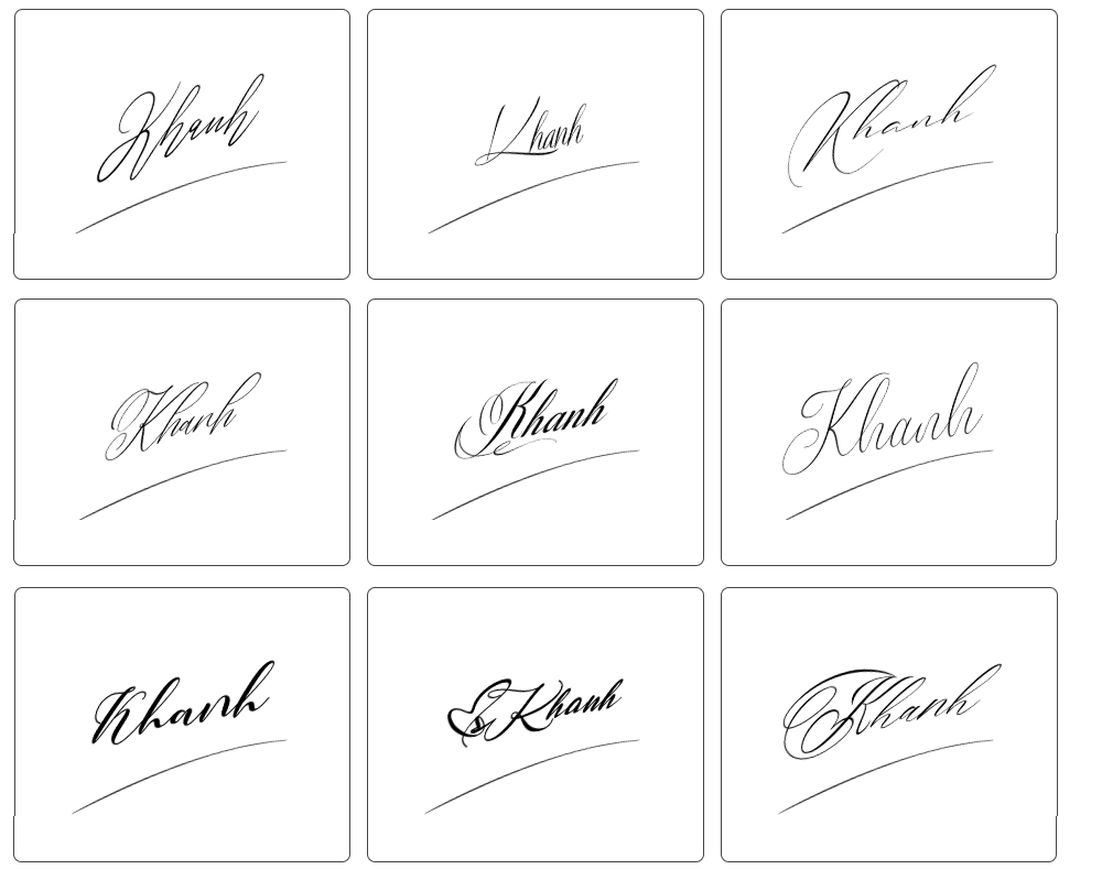 mẫu chữ ký khánh