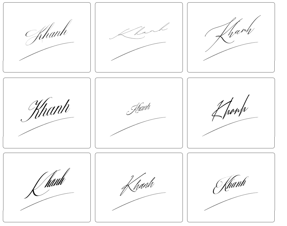 mẫu chữ ký tên khánh