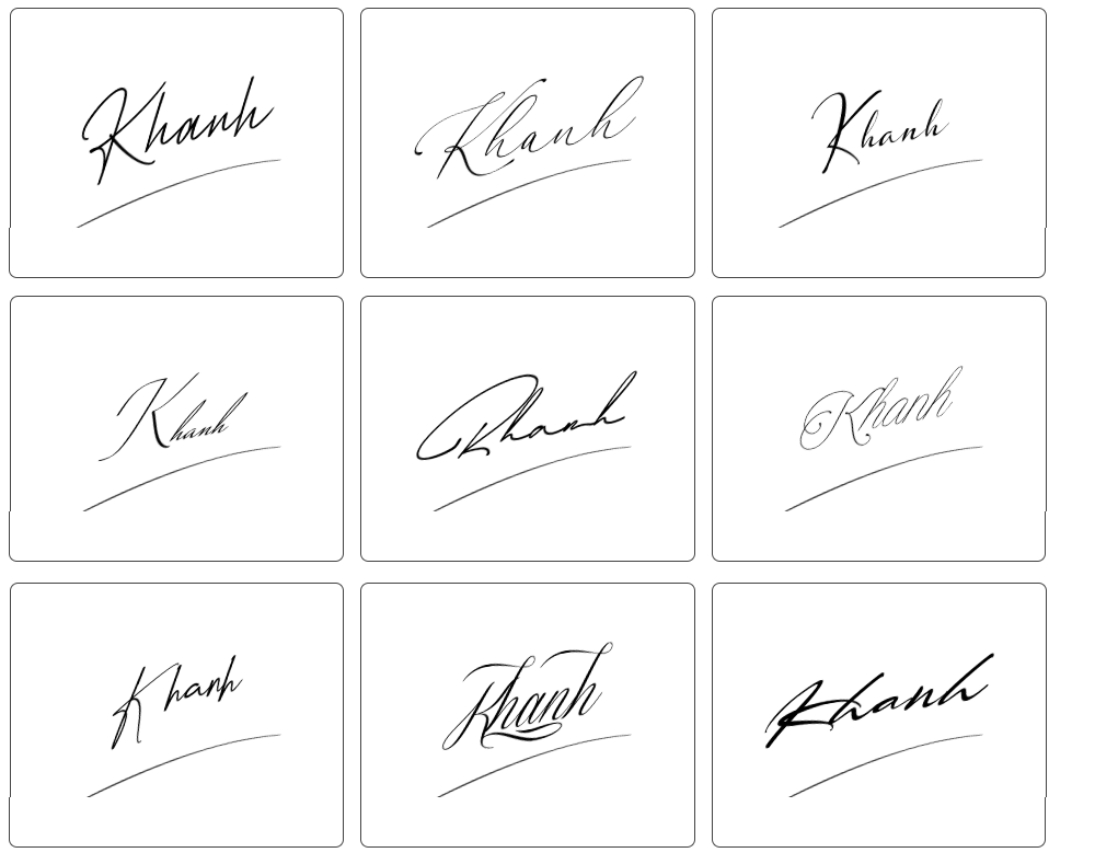 mẫu chữ ký tên khánh đẹp