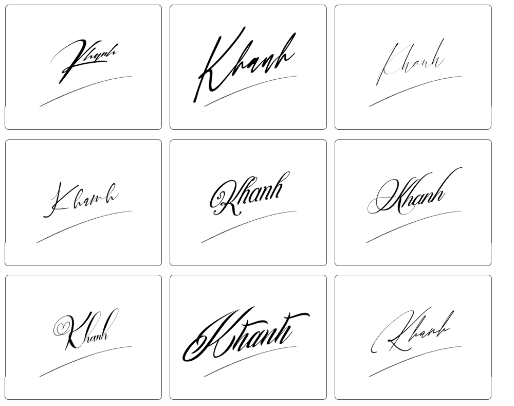 tham khảo chữ ký tên khánh