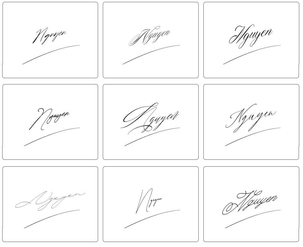 mẫu chữ ký tên nguyên