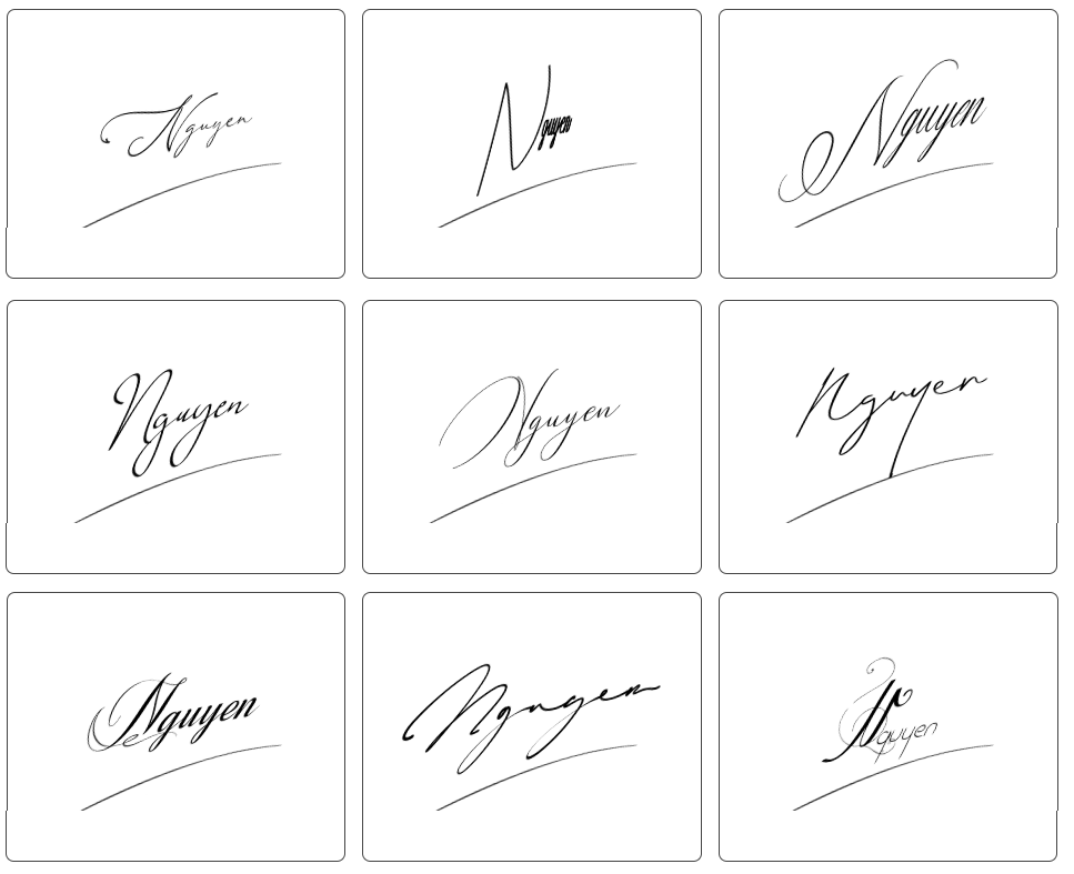 tham khảo chữ ký tên nguyên 