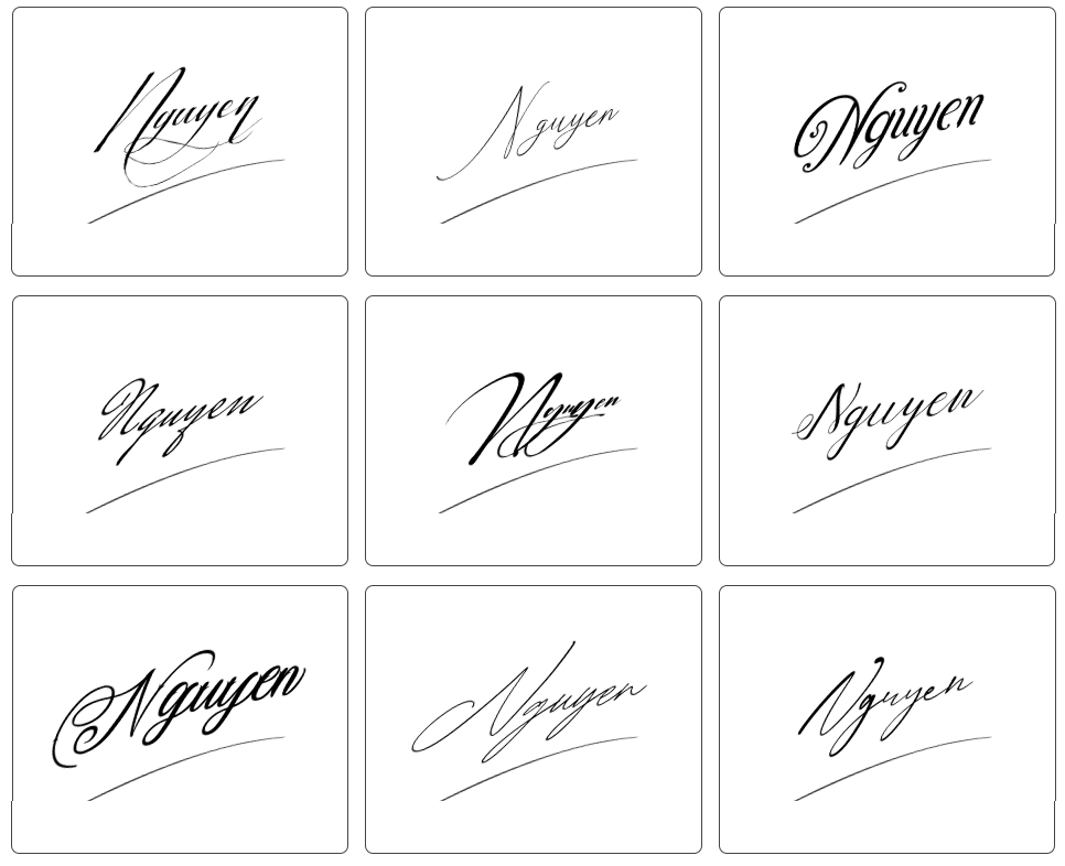 chữ ký tên nguyên đẹp