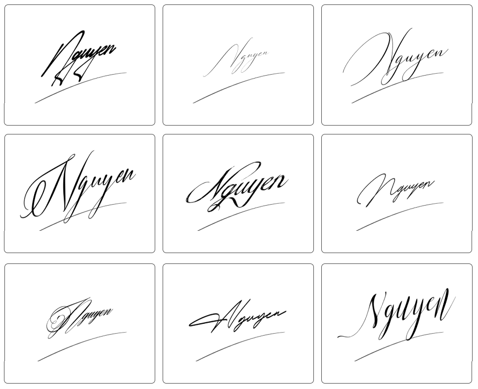 chữ ký nguyên đơn giản 