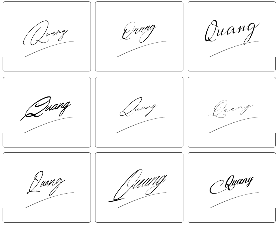 chữ ký tên quang đẹp nhất