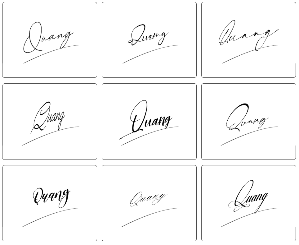 mẫu chữ ký quang đẹp