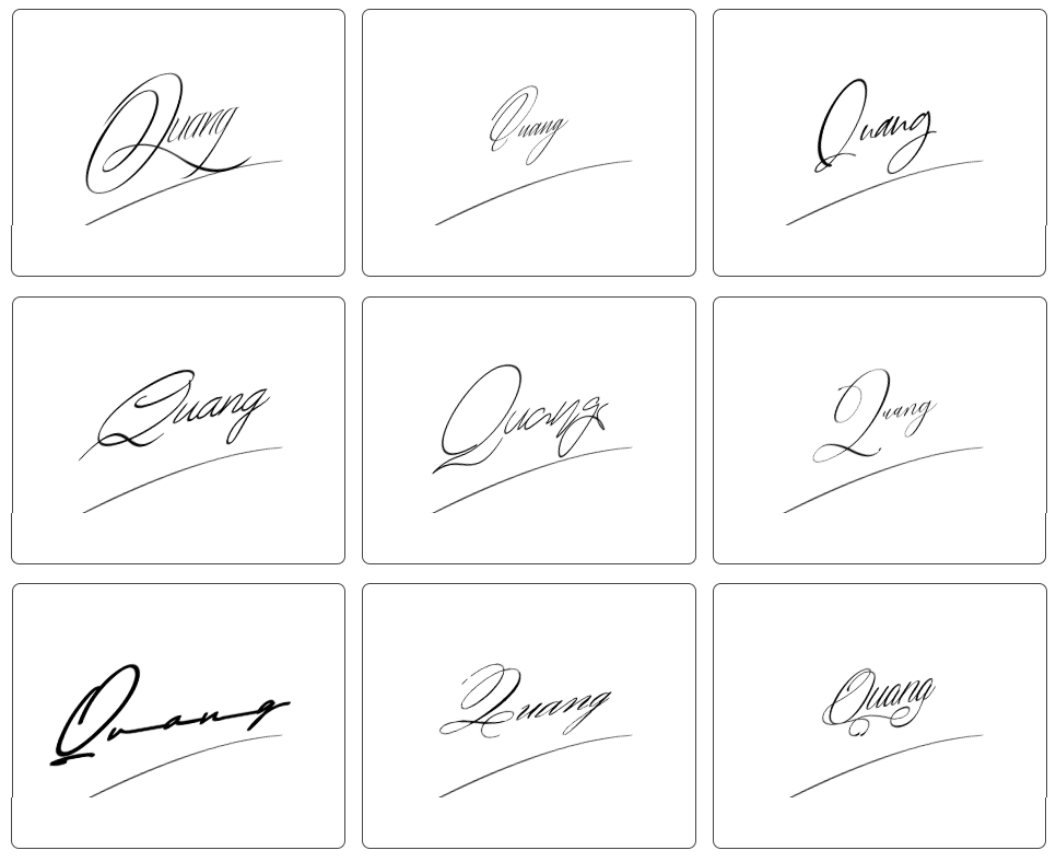 mẫu chữ ký đẹp người tên quang