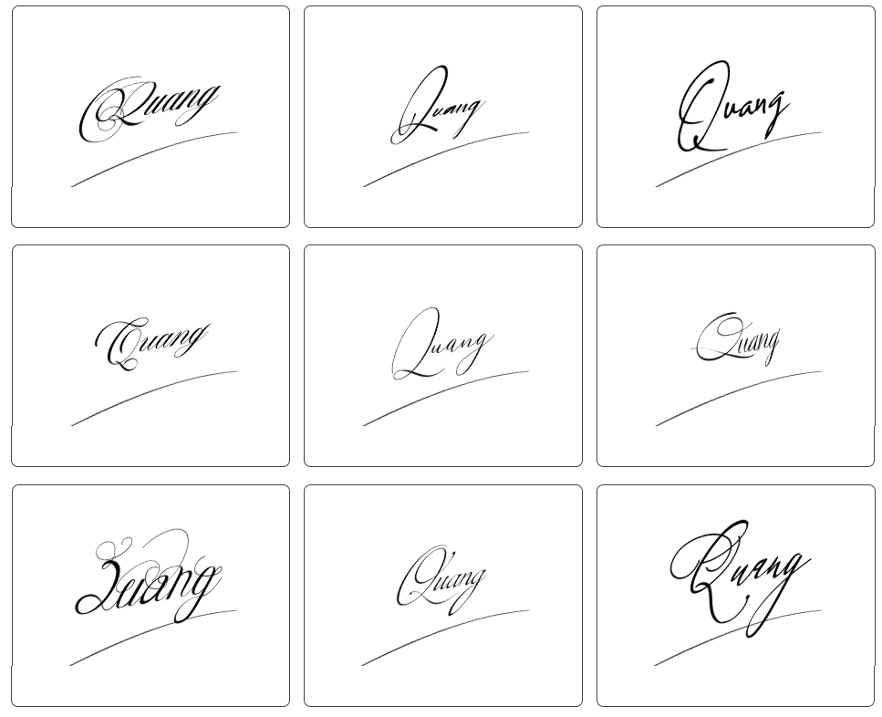 mẫu chữ ký tên quang 