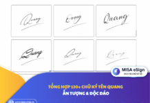chữ ký tên quang