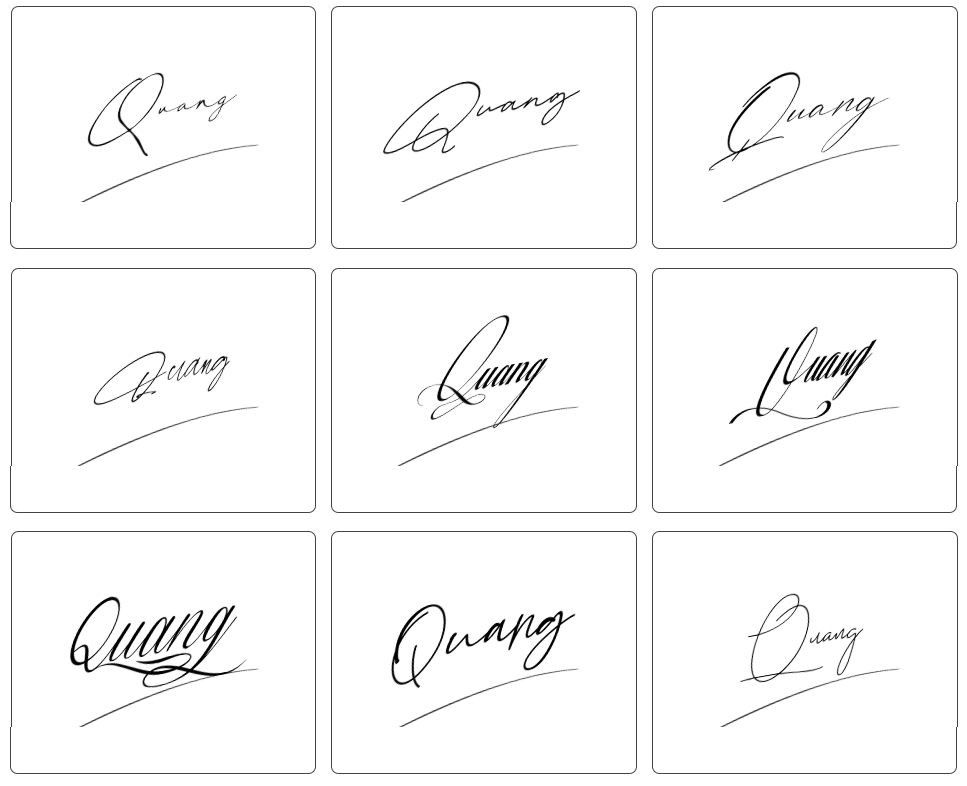 chữ ký quang đẹp