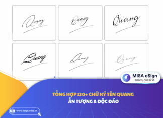 chữ ký tên quang