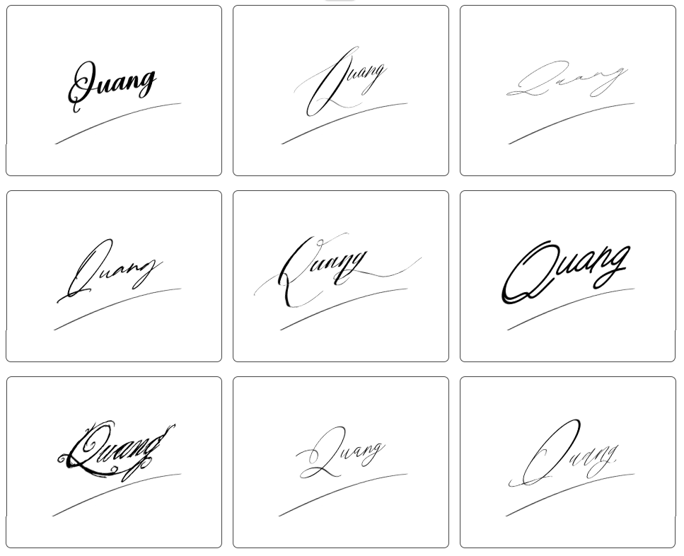 chữ ký tên quang đơn giản