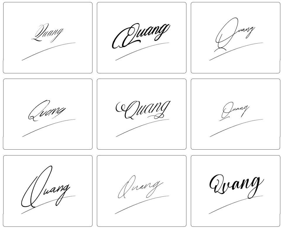 mẫu chữ ký tên quang đẹp
