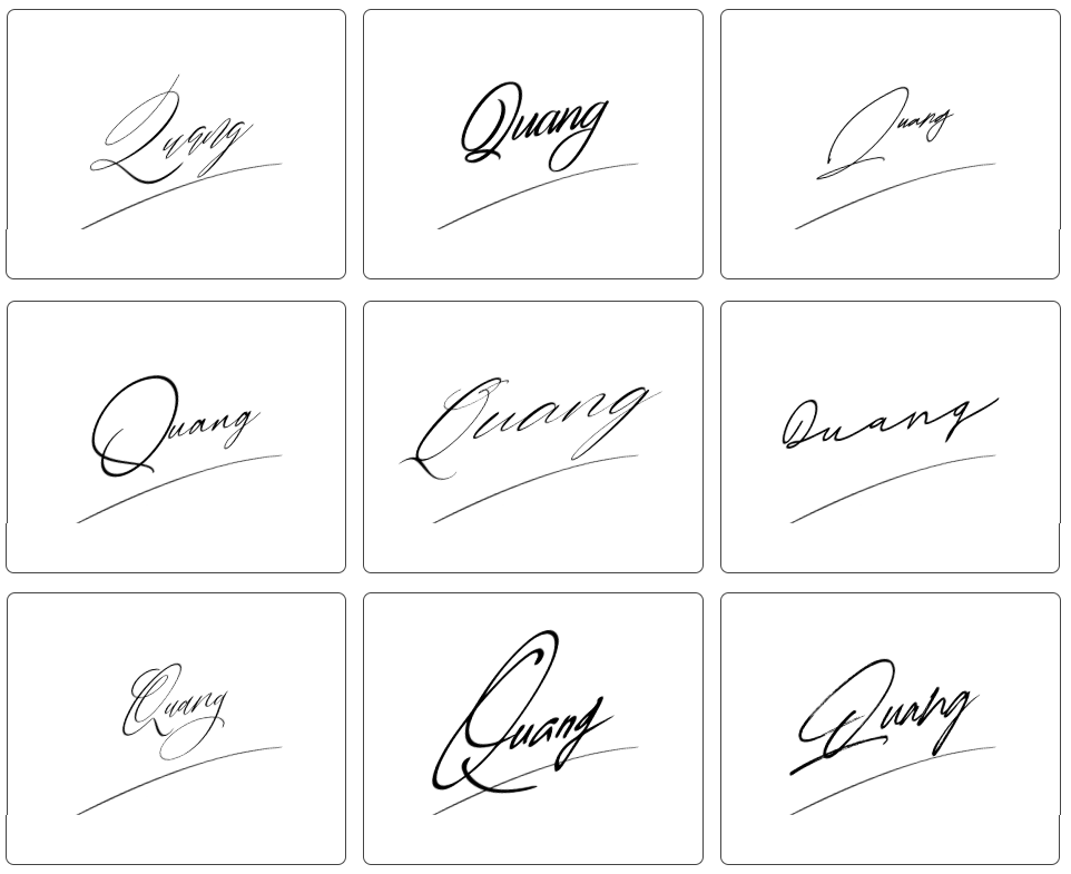 tham khảo chữ ký tên quang