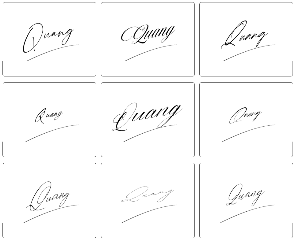 chữ ký đẹp tên quang