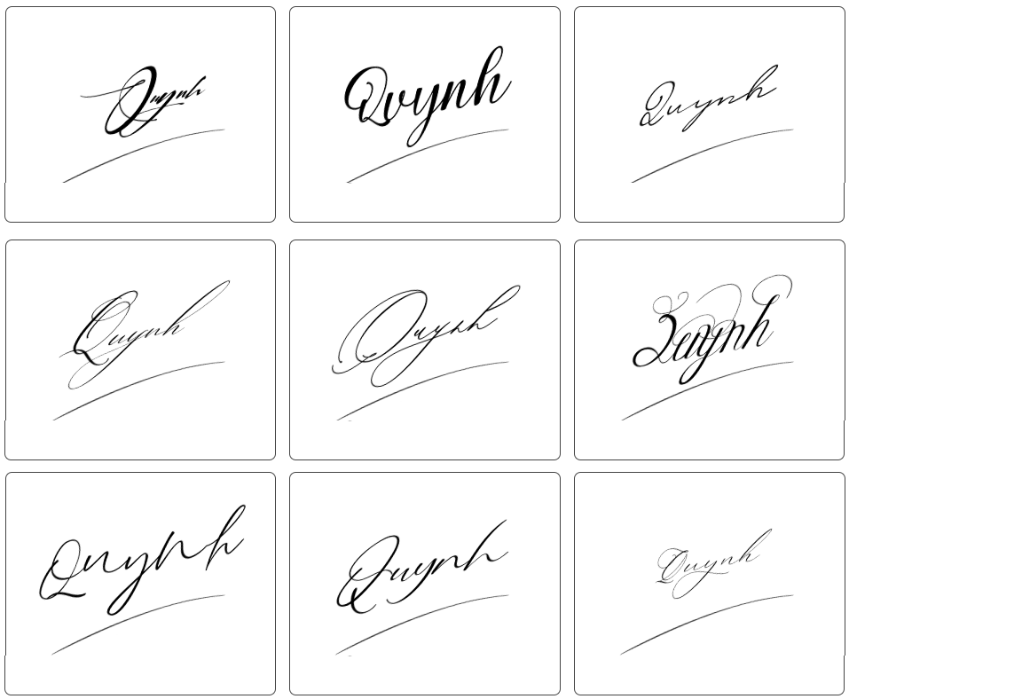 theo tên chữ ký tên quỳnh