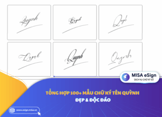 chữ ký tên Quỳnh