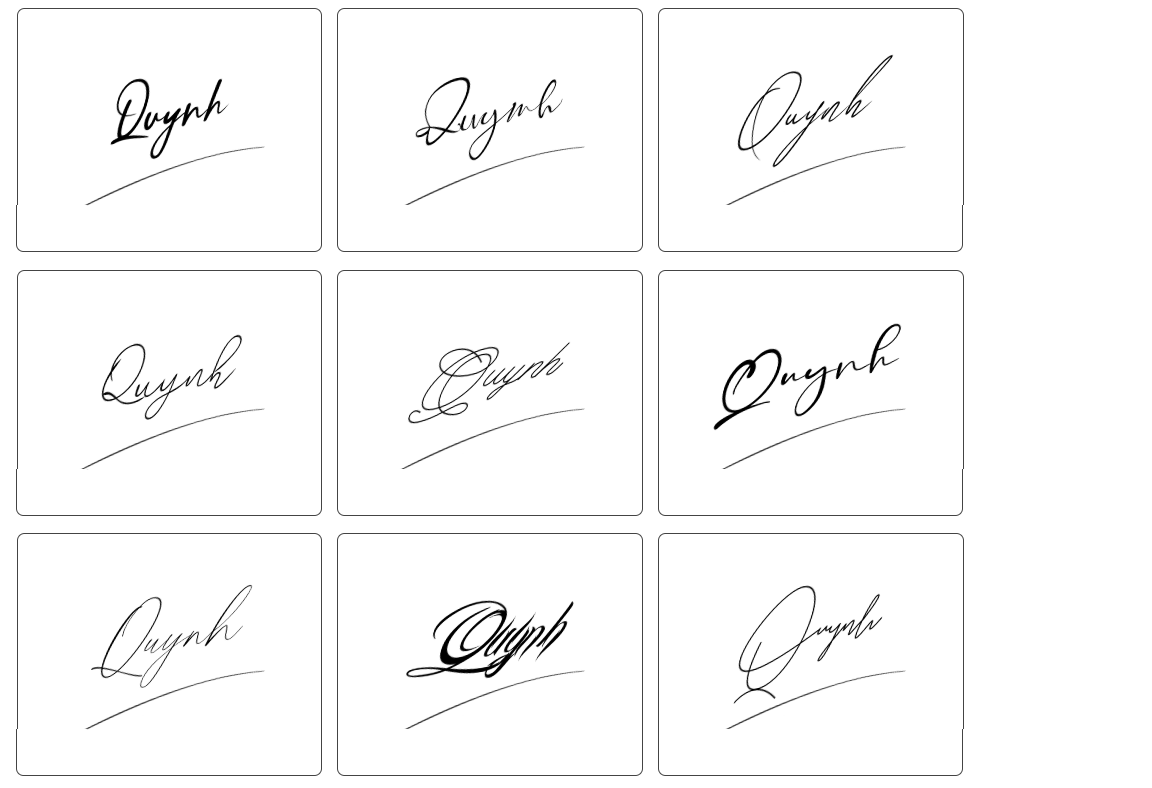 chữ ký quỳnh đẹp