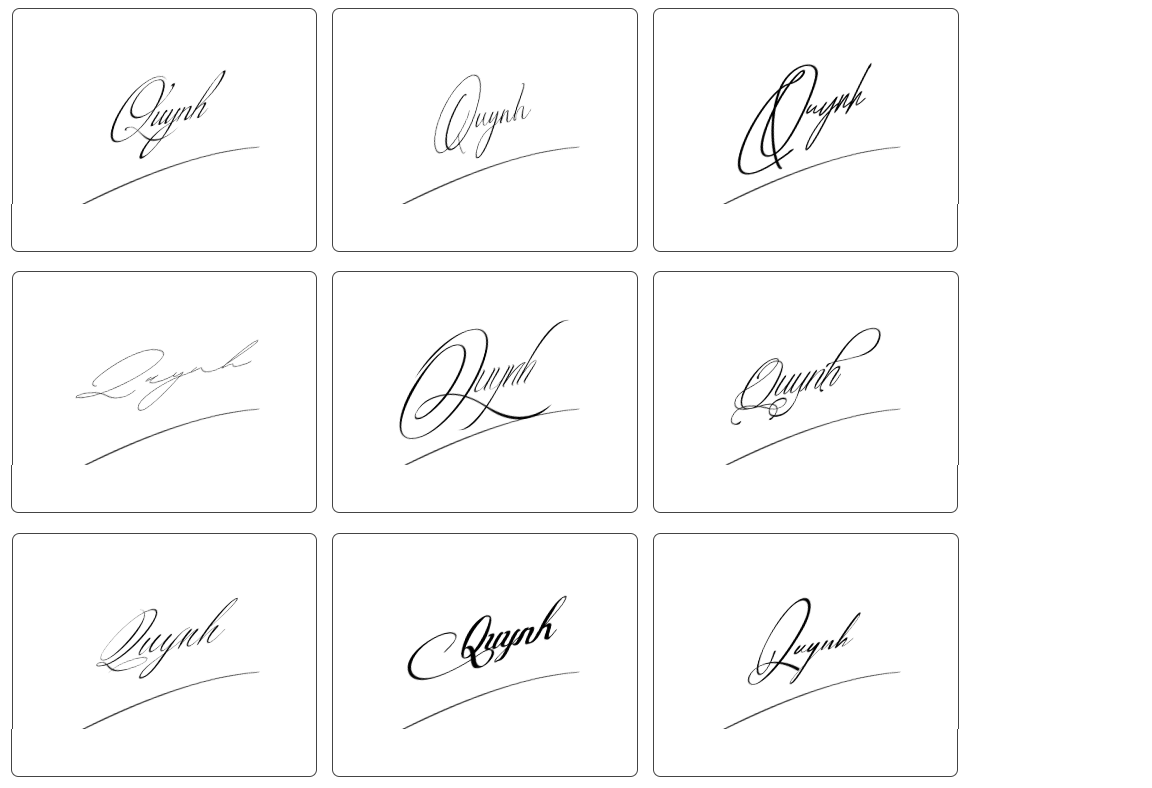 mẫu chữ ký tên quỳnh