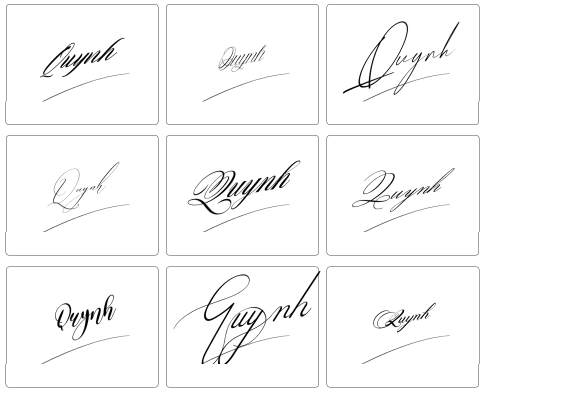 mẫu chữ ký tên quỳnh như