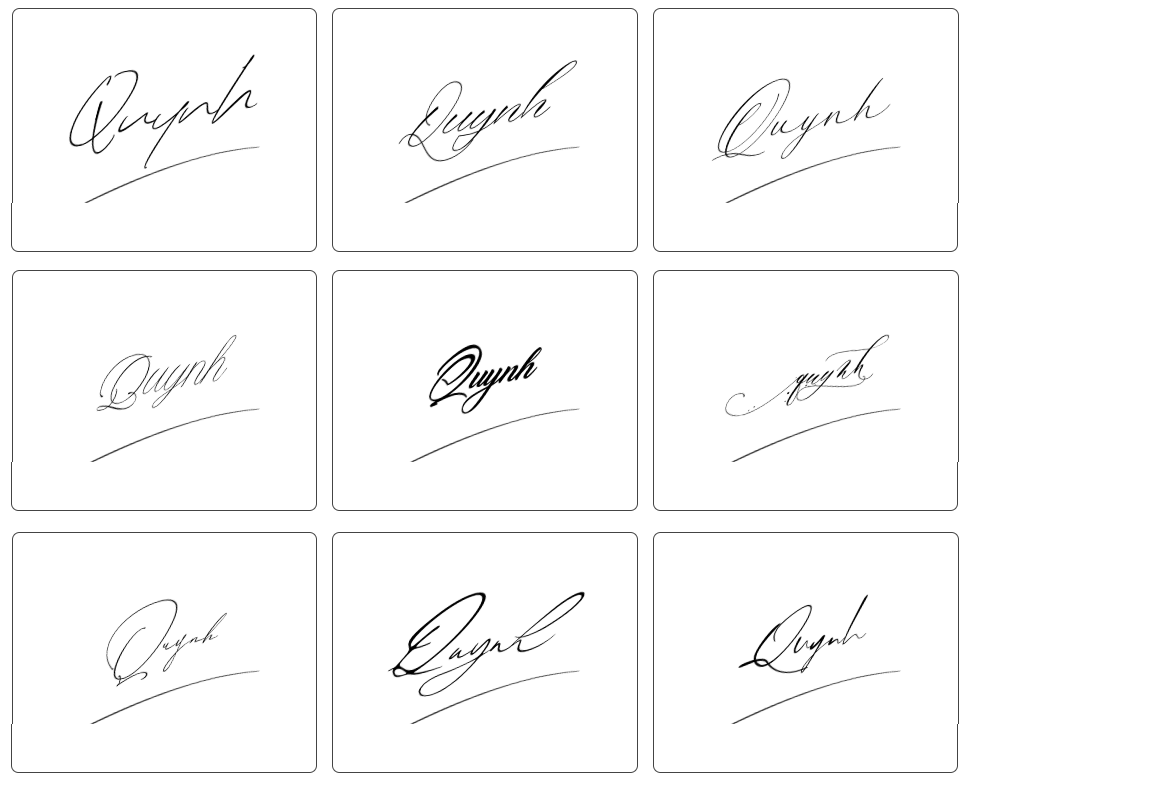 chữ ký tên quỳnh đơn giản