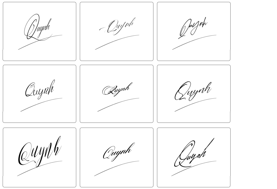 mẫu chữ ký tên quỳnh đẹp nhất