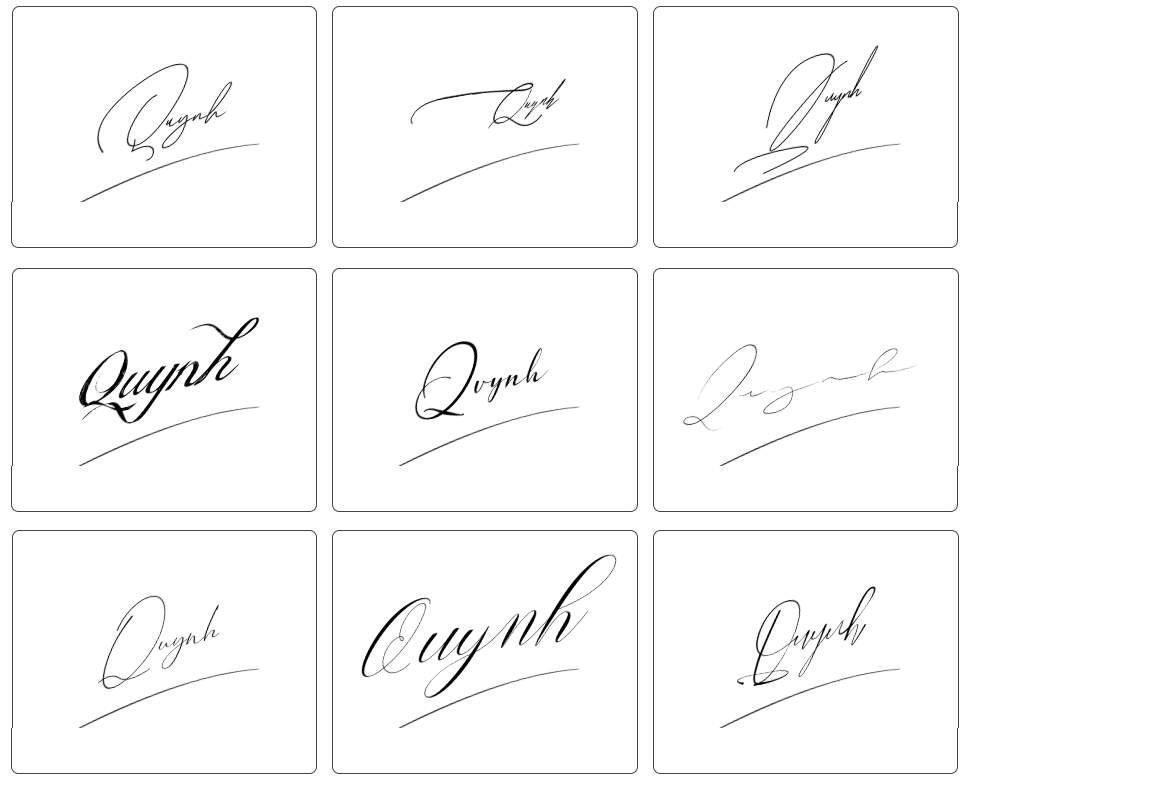 tên quỳnh chữ ký quỳnh