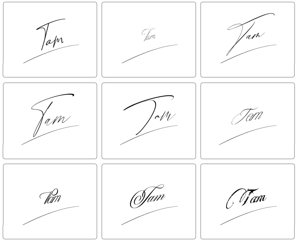 chữ ký tên tâm đơn giản